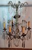 FRENCH CRYSTAL AND BRONZE 6 LIGHT CHANDELIER