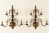 PR OF LESTER BERRY BRASS WALL SCONCES