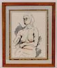 Attrib. William Zorach Study Drawing of Nude Woman