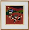 Woody Jackson Modernist Pastoral Cow Lithograph
