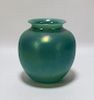 Joseph Morel Iridescent Blue Art Glass Vase