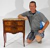 20C French Marquetry Inlaid 2 Drawer End Table