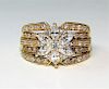 Estate 14K Gold Lady's Cubic Zirconia Cluster Ring