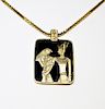 18K Gold Egyptian Revival Horus Attendant Pendant