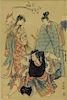 Torii Kiyonaga Woodblock Print of Kabuki Actors