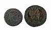Lot of 2 Roman Bronze Coins, Divus Constantius I & Nero