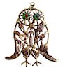 Pal Kepenyes Bronze Glass Milagro Owl Mid Century Modernist Pendant Necklace