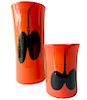 Heikki Orvola for Nuutajarvi Notsjo Finnish Mid Century Modernist Glass Vases