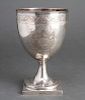 John Sayre American Silver Engraved Goblet C. 1800
