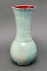 Art Pottery Turquoise & Ox-Blood Porcelain Vase