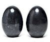 Italian Black Marble Egg Form Bookends, Pair