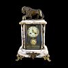 A.D. Mougin French Bronze and Marble Mantle Clock