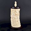 Antique African Ivory Tusk Relief Carving