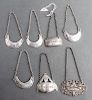 Silver Liquor Tag Assortment, Group of 7