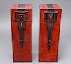 Windermere Leather Wine Boxes, Group of 2