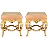 Hollywood Regency Upholstered Benches, Pair