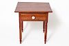 American Square Single Drawer Pine Top Side Table