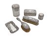 A Silver Vanity Set<br>6 items total.<br>Length o