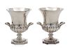 A Pair of American Silver-Plate Diminutive Vases<