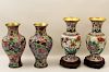 2 PAIRS OF HIGH QUALITY CLOISONNE VASES