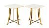 A Pair of Gilt Metal and Marble End Tables<br>Hei