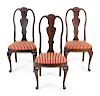 Three Queen Anne Style Chairs. Height 42 1/4 inch