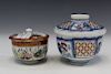 Two Japanese hand-pained porcelain bowls with lid.