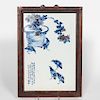 Chinese Porcelain Plaque with Floral & Bird Motif