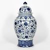 Chinese Blue & White Lidded Temple Jar