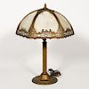 Miller & Co. Art Nouveau Six Panel Slag Glass Lamp