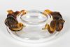 Lalique Crystal and Amber "Serpents" Bowl, Signed