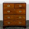 19th C. Five Drawer English Campaign Chest