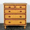 19th C. English Grain Painted Five Drawer Chest