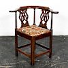 19th C. Georgian Style Oak Corner Chair