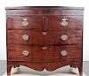 M. 19th C. English Bow Front Four Drawer Chest