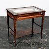 English Rosewood Marquetry Inlaid Vitrine Table