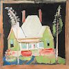 JIMMY LEE SUDDUTH ORIGINAL PAINTING, HOUSE IN TREES