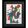 FRAMED COLOR LITHOGRAPH, MELANCHOLIC DONKEY - LITHOGRAPH II, BY JOAN MIRO