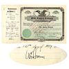 1936 WILLIAM E. BOEING Signed Ext. Rare Miller Logging Company Stock Certificate