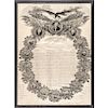 c. 1820 DECLARATION OF INDEPENDENCE by Woodruff Printed Bandanna on Silk
