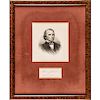 ANDREW JOHNSON March 14, 1874-Dated Clipped Signature written in pencil Framed