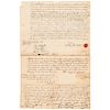 1736 SAMUEL SHUTE Signed Document Royal Governor of the Massachusetts Bay Colony