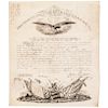 1845 President JOHN TYLER Signed Ornate Vellum Infantry Military Commission 