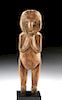 Paracas Wood Standing Pregnant Female Figure