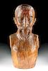17th C. Spanish Wood Bust of Bearded Man
