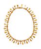 An Etruscan Revival Yellow Gold Fringe Necklace,