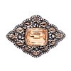 A Silver Topped Yellow Gold, Topaz and Diamond Brooch,