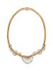 An 18 Karat Yellow Gold, Platinum and Diamond Necklace, Andrew Clunn,
