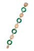 An Art Deco 18 Karat Rose Gold, Chalcedony and Agate Bracelet, French,