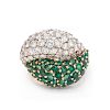 A Bicolor Gold, Diamond and Emerald Ring,